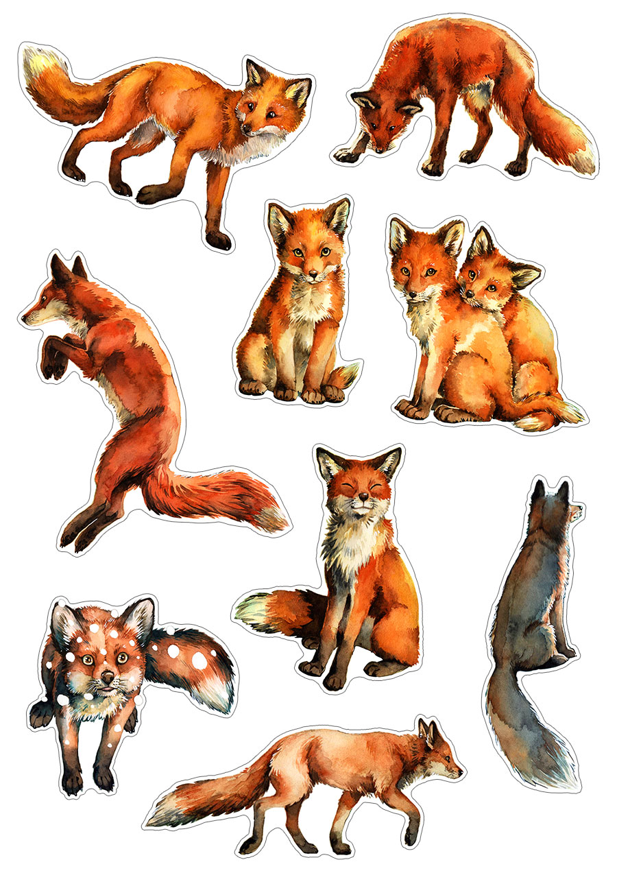Sticker Set - Foxes