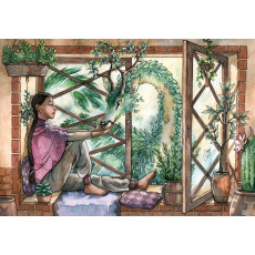 Original Painting - A Girl and Her Dragon Original Painting - A Girl and Her Dragon
