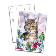 Card - Cat with Lilies