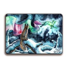 Card - Fox Watching Northern Lights