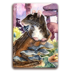 Magnet - Rat with a Snack Magnet - Rat with a Snack