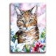 Magnet - Cat with Lilies