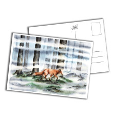 Card - Fox in a Misty Forest