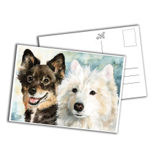 Card - Finnish Lapphund and Samoyed